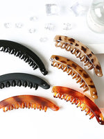 Frosted Solid Color Banana Hair Clips – Fashion Ponytail Barrettes & Hair Claws for Women